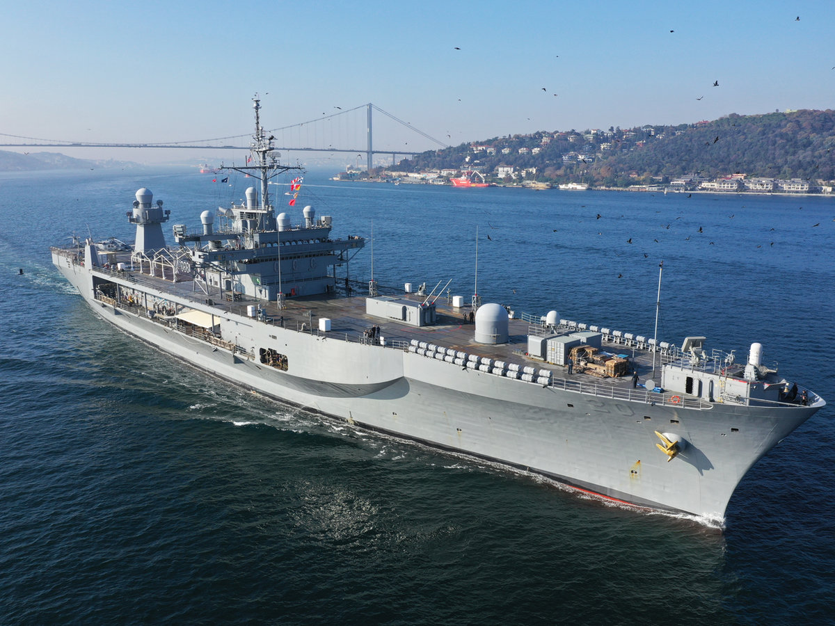 Vessel transiting the strait
